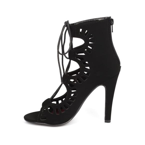 - Delicious DC74 Women Nubuck Peep Toe Gilly Tie Hollow Out Gladiator Boot… - Picture 4 of 11